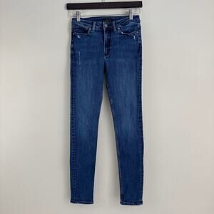 Silver Jeans Women's 26x29 Blue Distressed Most Wanted Skinny Denim Stretch READ
